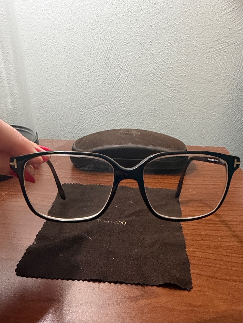 Tom Ford Black, Brown and Gold Rectangular Optical Glasses TF5311